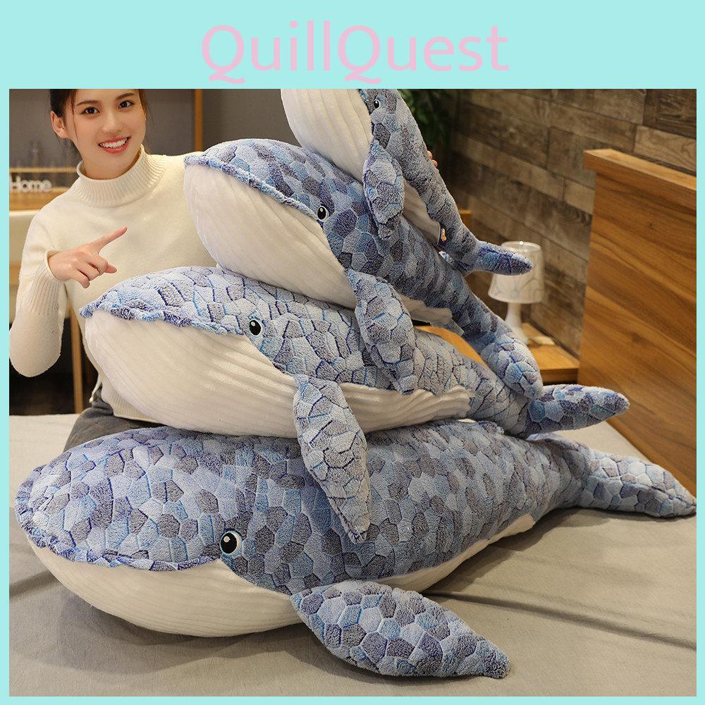 Cartoon Blue Big Whale Plush Toy Cute Sleeping Pillow Girl Birthday Gift Doll