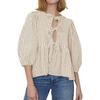Spring and Summer Sweet and Casual Lace-up Striped Women's Blouses & Shirts
