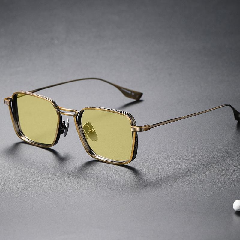 Non-polarized Alloy Night Vision Changing Sun Glasses Women Men Retro Square Large Frame Eyeglasses Female Sunglasses