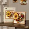 Sunflower Butterfly Photo Frame Ornaments: Trendy Toy Building Blocks Compatible with Lego