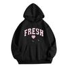 Ladies Spring Autumn Casual Hooded Long Sleeve Big Pocket Letter FRESH Printed Pullover Hoodies Sweatshirt Top