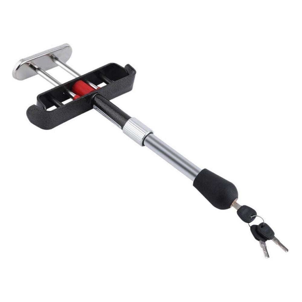 Car Anti Theft Lock Retractable Foot Pedal Clutch Lock Heavy Duty Brake Pedal Lock with 3 Keys for Car Truck SUV Van