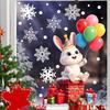 Sticker Cartoon Christmas Cute Pet Static Glass Sticker with Christmas Elk Pattern for Home Glass Decoration
