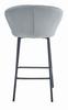 Gatta Stool - Silver-Gray Velvet / Black Legs X 2