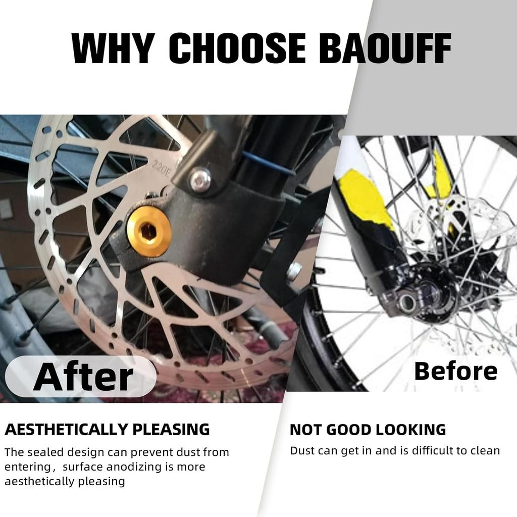 M16x1.5 Front Fork Axle Nut for Surron,Front Wheel Axle Nuts Screws for Dirt Bike Sur Ron Light Bee S/Light Bee X/Talaria Sting L1E/X160/X260 - Black