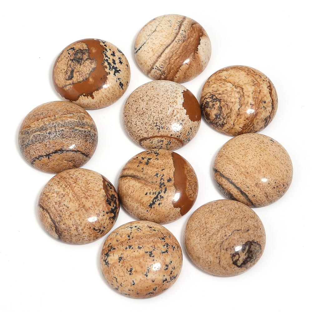 5/10 Stück Naturstein Cabochon 4-25mm Bildstein Runde Flache Rückseite Cabochon Perlen Für Schmuckherstellung DIY Ring Anhänger Zubehör