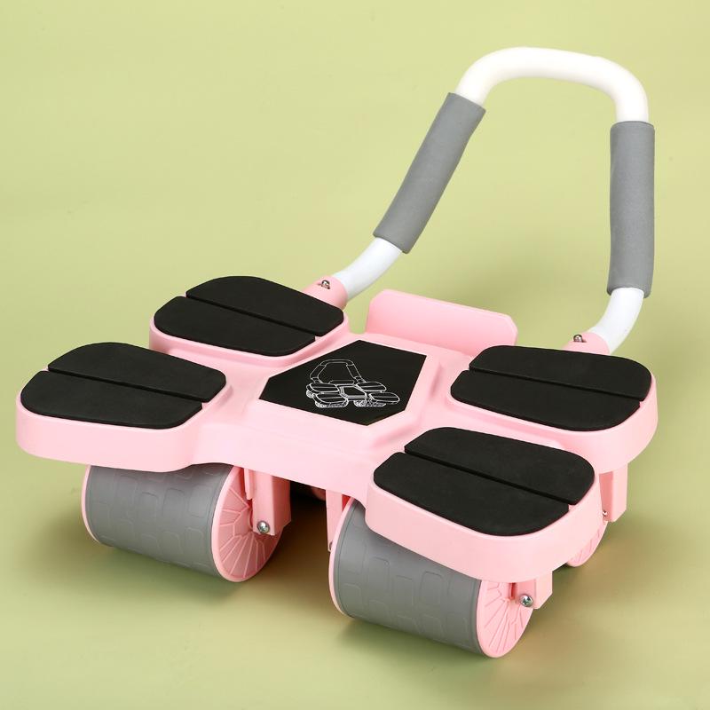 Automatic Rebound Ab Roller: New Four-Wheel Model for Home Belly Slimming & Abs Toning Fitness