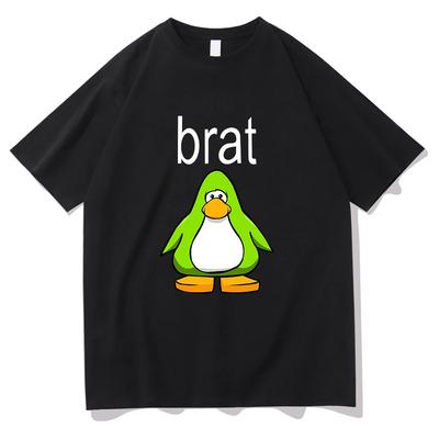 Brat Club Penguin T-Shirt Damen Lässig Locker Charli XcX Brat Es ist komplett anders aber immer noch Brat T-Shirt Niedliches T-Shirt