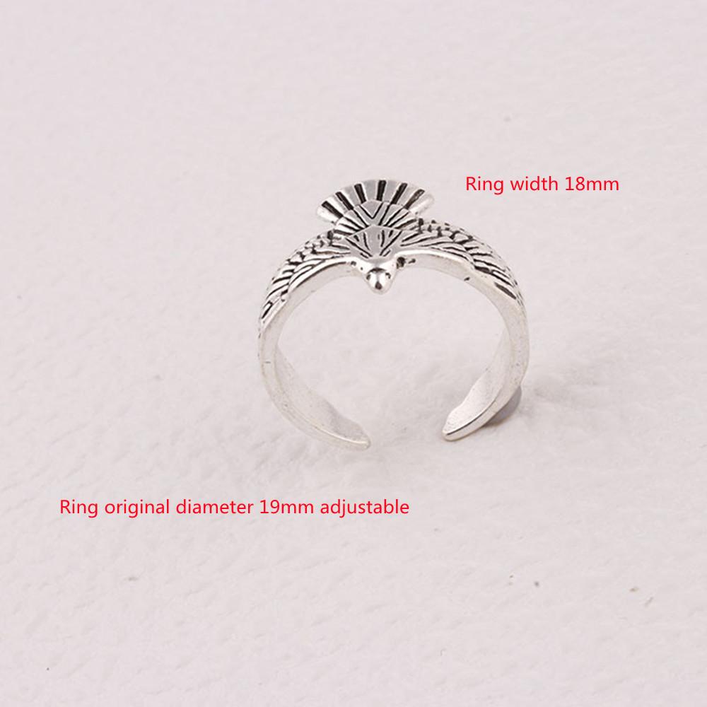 

Buyee 925 Sterling Silver Male Ring Finger Elegant Gray Eagle Open Ring for Men Fashion Unique Punk Fine Jewelry Circle Gift resizable