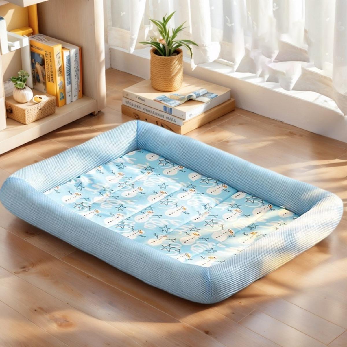

S-XL Breathable Dog Bed for Bichon Frise All Seasons Sleeping Cat Bed Waterproof Dog Pad Hight Elastic Bed for Dogs Cats Pet S синий