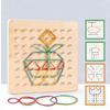 Wooden Geoboard with Rubber Bands Mathematical Manipulative Material Montessori Educational Toys Brain Teaser Kids Boys Girls