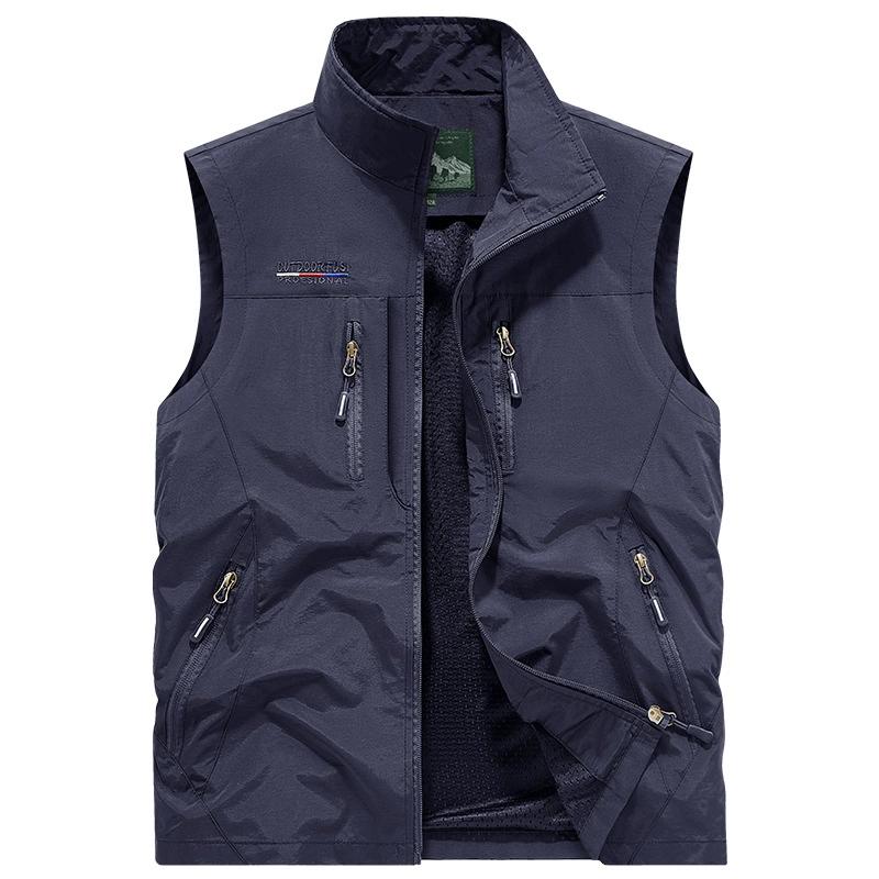 Summer Men Many Pocket Thin Tool Outdoor Casual Vest Men Camping Fishing Breathable Loose Sleeveless Vest Male Waistcoat