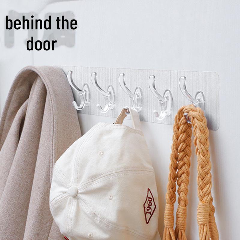 Punch-Free Six-Link Coat Hook: Sturdy, Thickened Door Hook for Clothes
