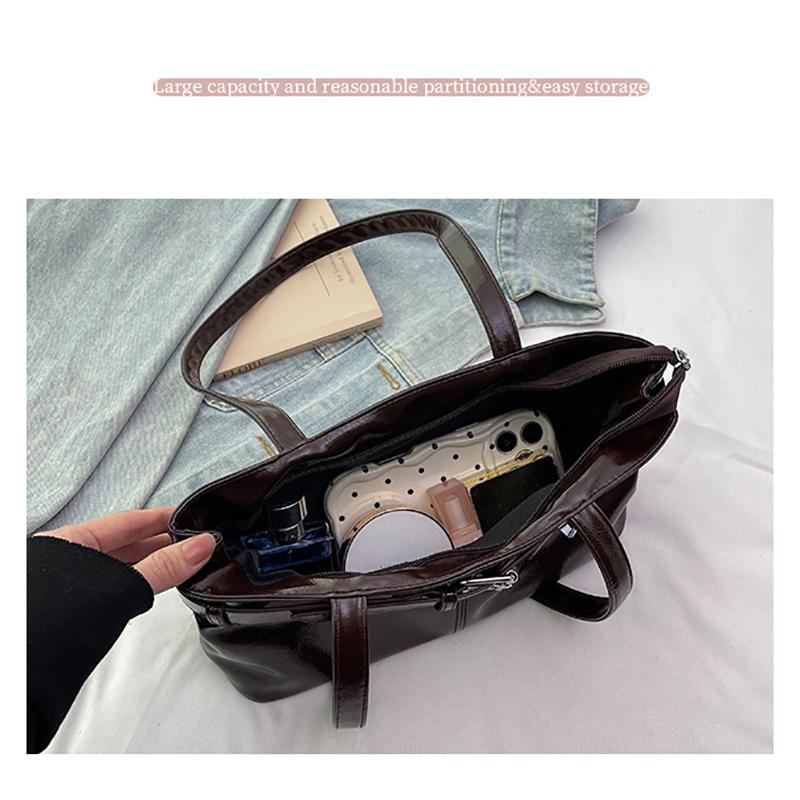 Borsa a Mano Vintage da Donna Grande Capacità 2025 Borsa da Sottobraccio per il Pendolarismo Borsa Tote Casual Coreana a Spalla Singola
