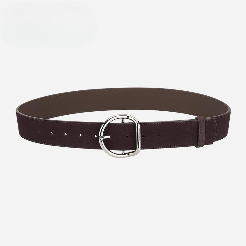 Retro Matte Leather Women's Belt, Fashionable Simple Reverse Velvet Versatile Match with Jeans High-end Decorative Belt for Women