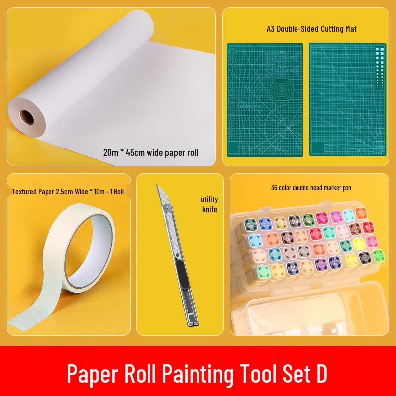 Pine Wood Children's Tabletop Art Easel with Long Drawing Paper Roll