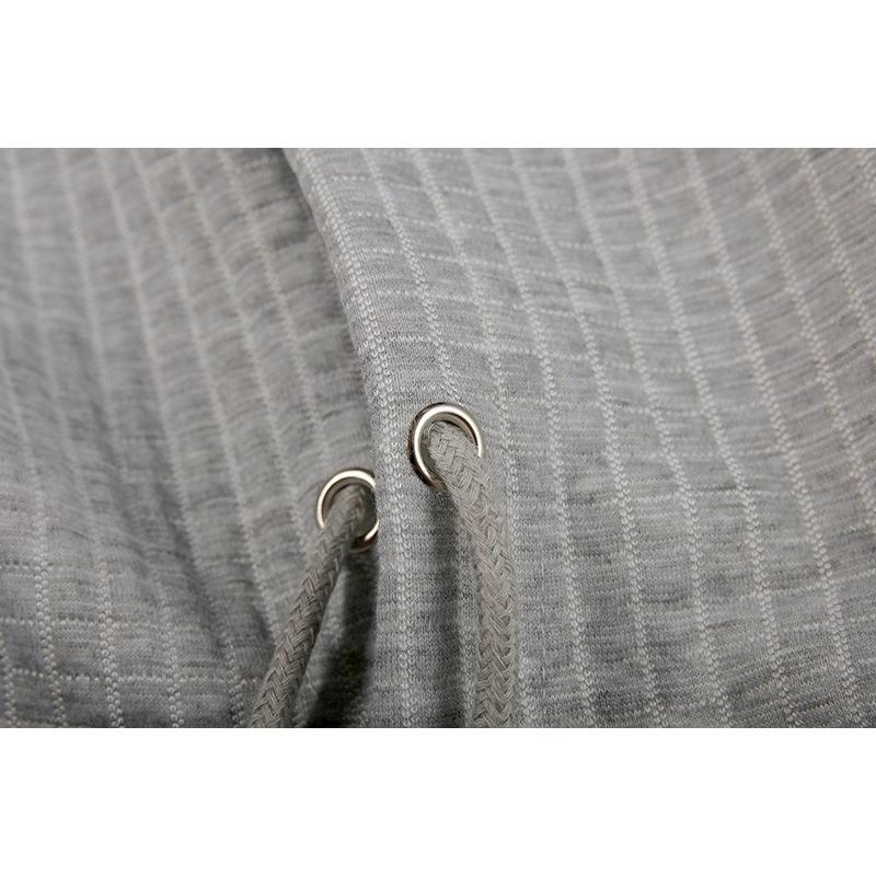 Color Block Waffle Drawstring Hoodie, Casual Long Sleeve Pocket Sweatshirt, Women's Clothing