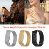 Voor Google Fitbit Air Strap Roestvrij Staal Metalen Horlogebanden Verstelbare Comfortabele Vervangende Armband Magnetische Sluiting