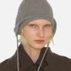 UNDERCONTROL STUDIO String EAR FLAP BEANIE / CASH MIX / RIB / LT GREY