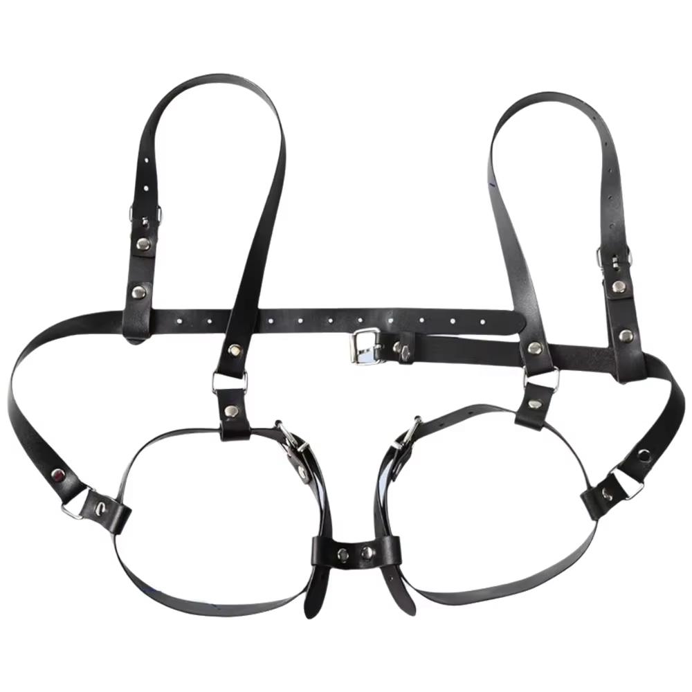 BDSM Breast Bondage Harness Sex Toys B to D Cup Leather Fetish Sexy Chest Restraints Punk Gothic For Women SM Bra Belts Straps