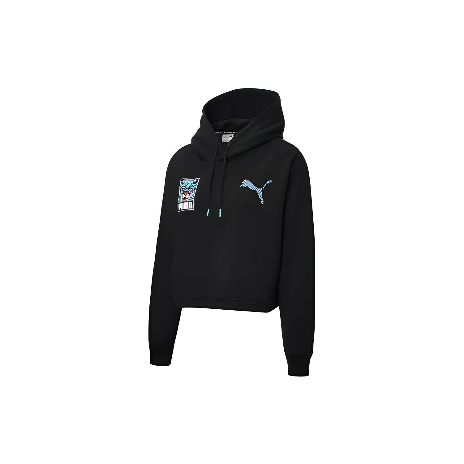 

Puma Claw Pack Logo Print Повседневная спортивная толстовка с капюшоном Женские топы Черный 596635-01 L