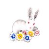 Japão e Coreia Flor de Cerejeira Coelho Pintado Broche Simples Fofo Animal Pequeno Alfinete Alfinete Acessórios para Terno Liga Broche de Gotejamento de Óleo
