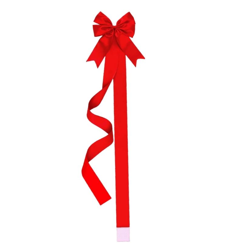 Versatile Festival Bowknot Decoration For Hanging On Doors Wall And Cabinets Polyester Christmas Accent