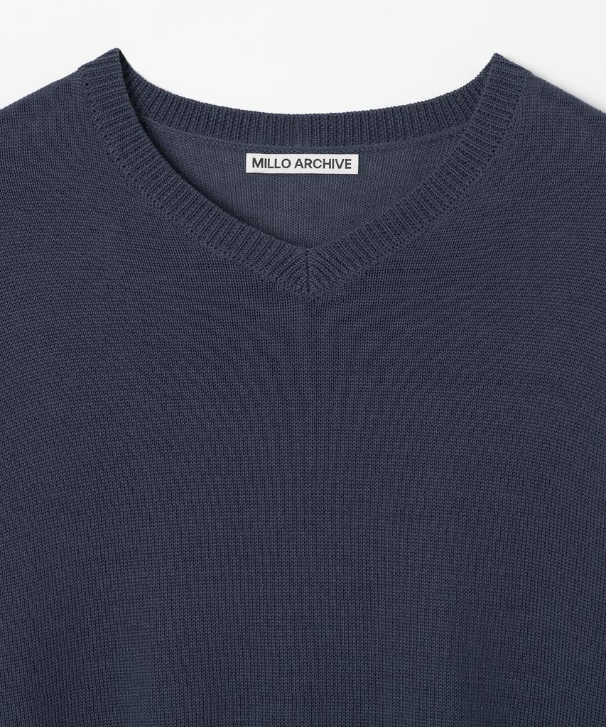 MILLO ARCHIVE Crop V-Neck Knit [Navy]