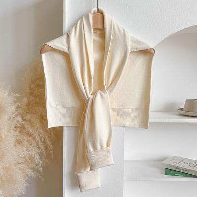 Solid Color Knitted Shawl Scarf Women Autumn And Winter Capes With Shirts Fashion Winter Clothes Women Decorative Scarves