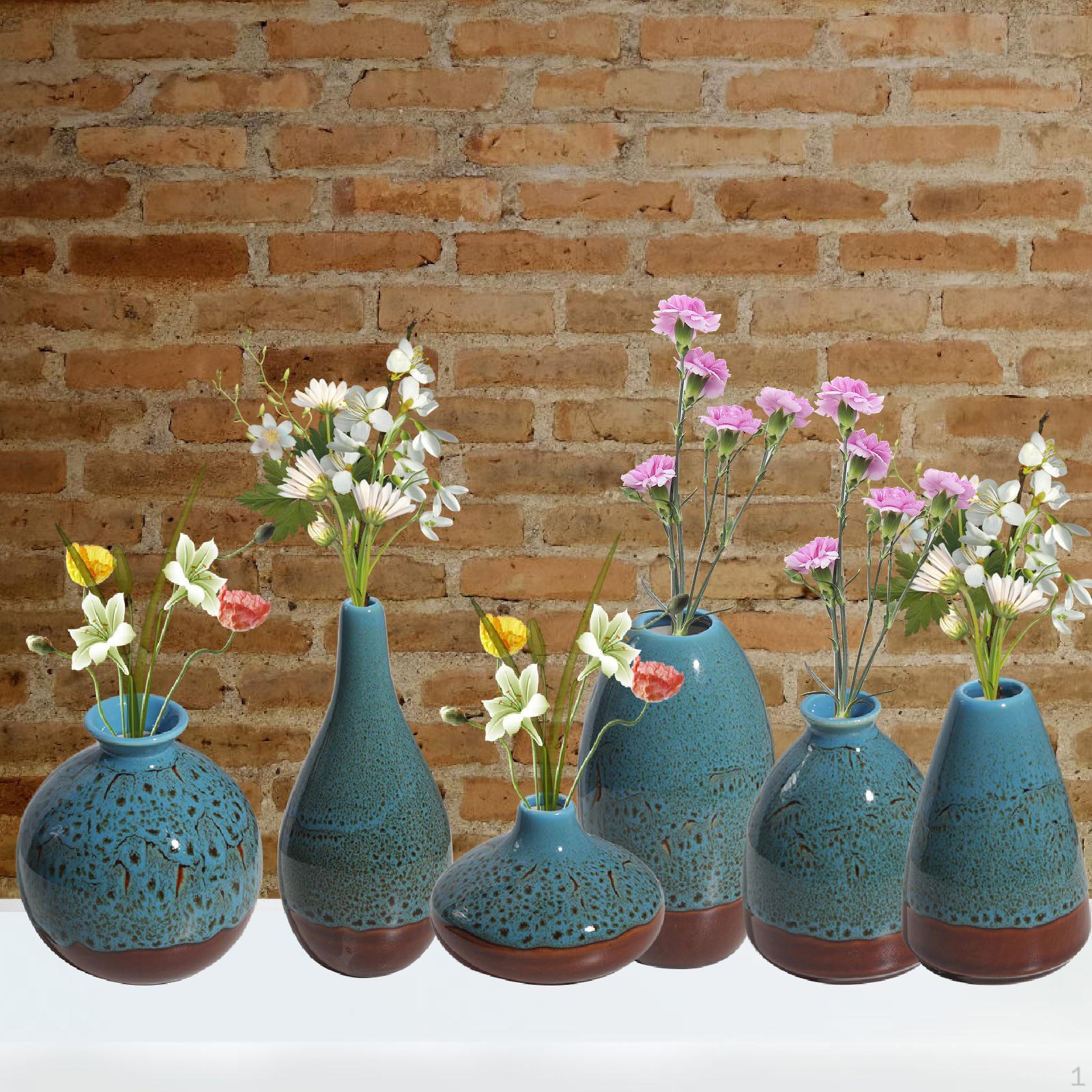 

Набор из 6 керамических ваз, контейнер для сухоцветов, декоративные вазы, домашний декор, керамика для травы