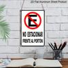 2D Flat Metal Aluminum Sign "No Parking" Spanish Area Compatible Front Door Sign, 8*12 Inches, Suitable for Home Decor, Retro Farmhouse Style, Garden