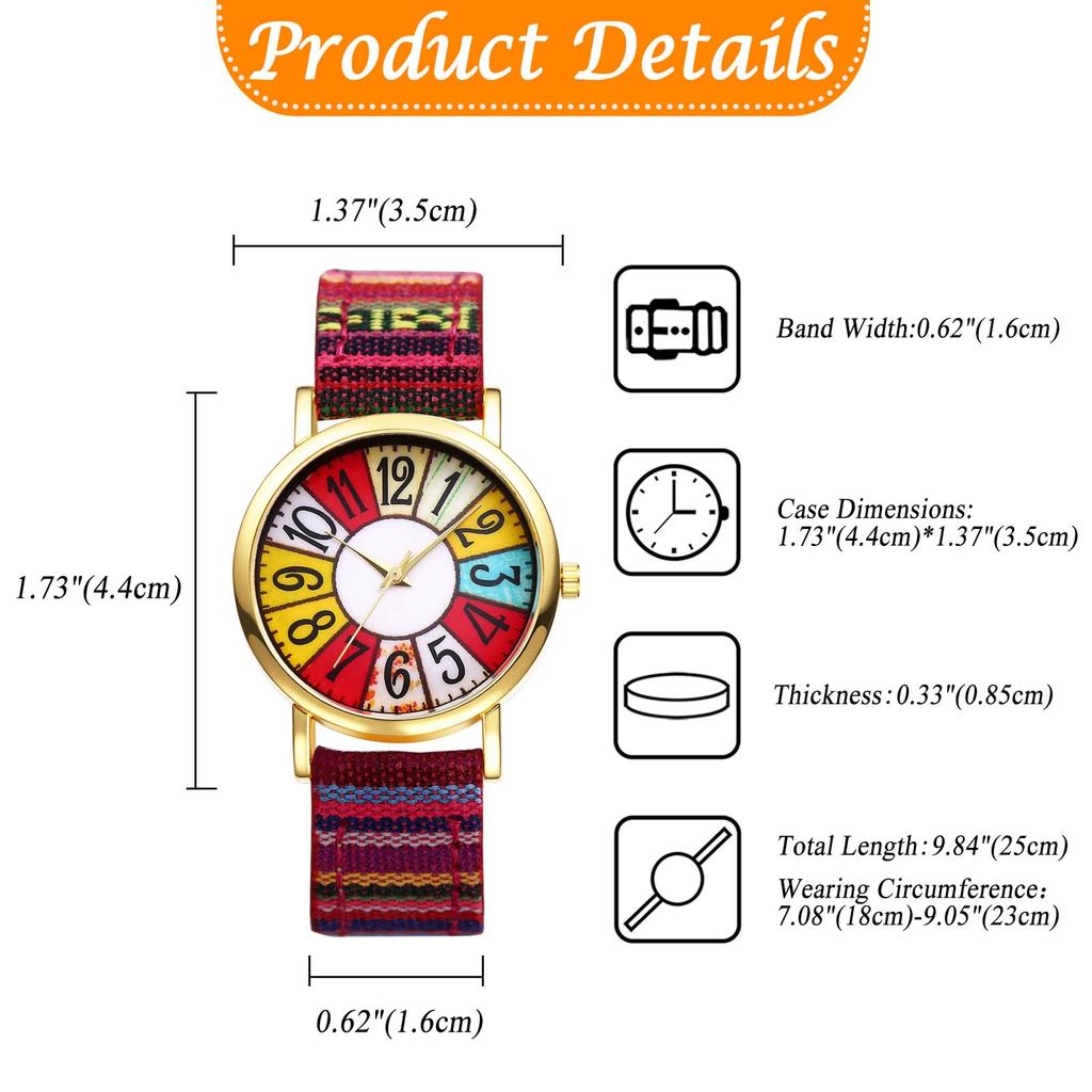 Bohemian-Uhr mit echtem Leder, analog, wasserdicht, Quarz, niedliche Modeuhr für Damen, perfektes Geschenk für den Tag, Damenarmband, Design-Anzeige,