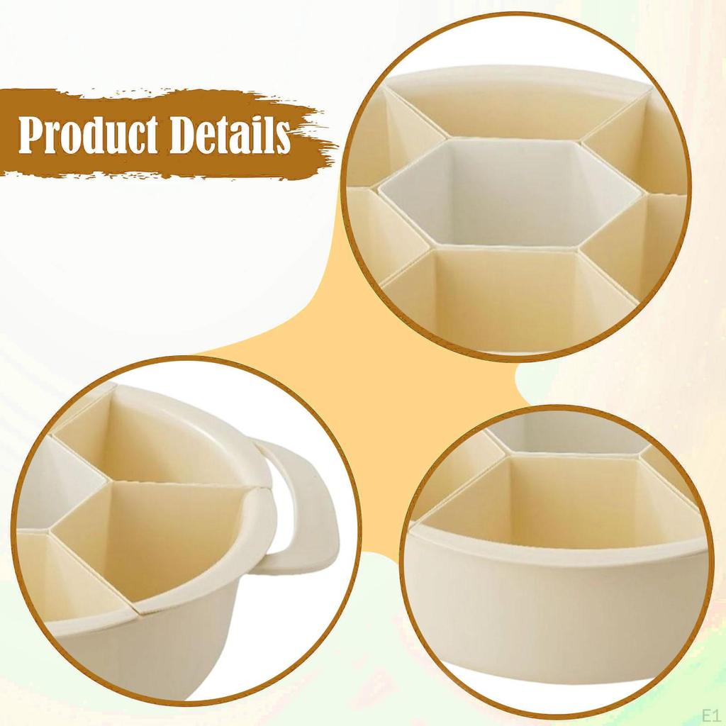 Drehbare Servierplatte mit 7 Fächern, verschleißfest, für chinesisches Fondue, Lebensmittellagerung