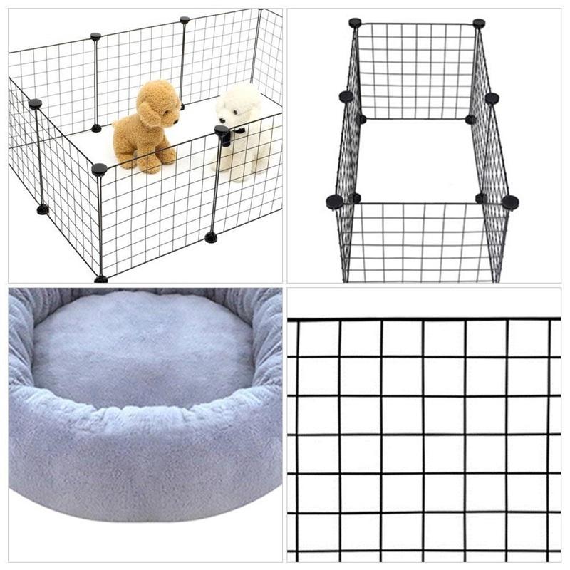 DIY Pet Fence And Crate Durable Pet Panel Dog Gate Pet Net Door For Dogs Outdoor Indoor Portable Pet Enclosure Safety Barrier Pet Playpen