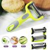 3 In 1 Vegetable Peeler Citrus Julienne Peeler Rotating 3 Blade Potato Peeler Zester Vegetable Fruit Cutter Slicer Kitchen Tool