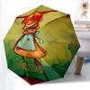 1PC Pippi Longstocking - Custom Name Automatic Folding Umbrella - Compact 8-Rib Design, Durable Plastic & Iron, Daily Use S0106019