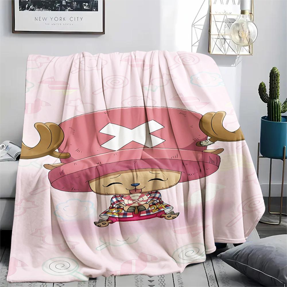 One Piece Charakter Print Flaneldecke, Hohe Qualität, Bequem für alle Jahreszeiten, Heimdekoration, Wärme und Komfort, Perfekt für Weihnachtsgeschenke