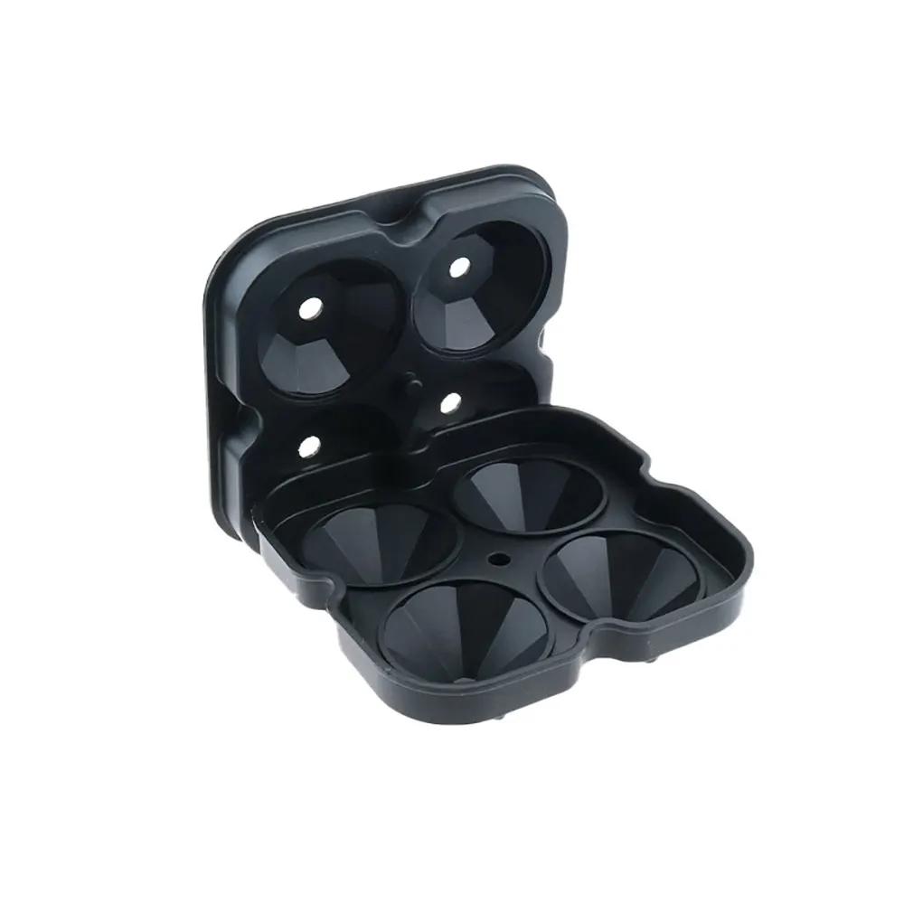 4holes Silicone Ice Mold Silicone Diamond Ice Tray Ice Cream Maker Mould Fruit Cube Mold Ice Cube Tray Mold