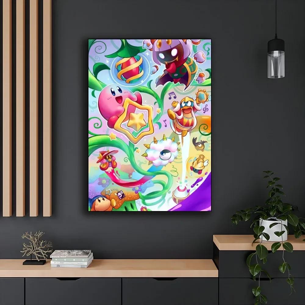 1 buc Poster Kirby Autocolante Poster Artă Picturi Murale de Perete Decor Decor Sală de Jocuri Cadouri Kawaii Pictură HD Pisică Mașini