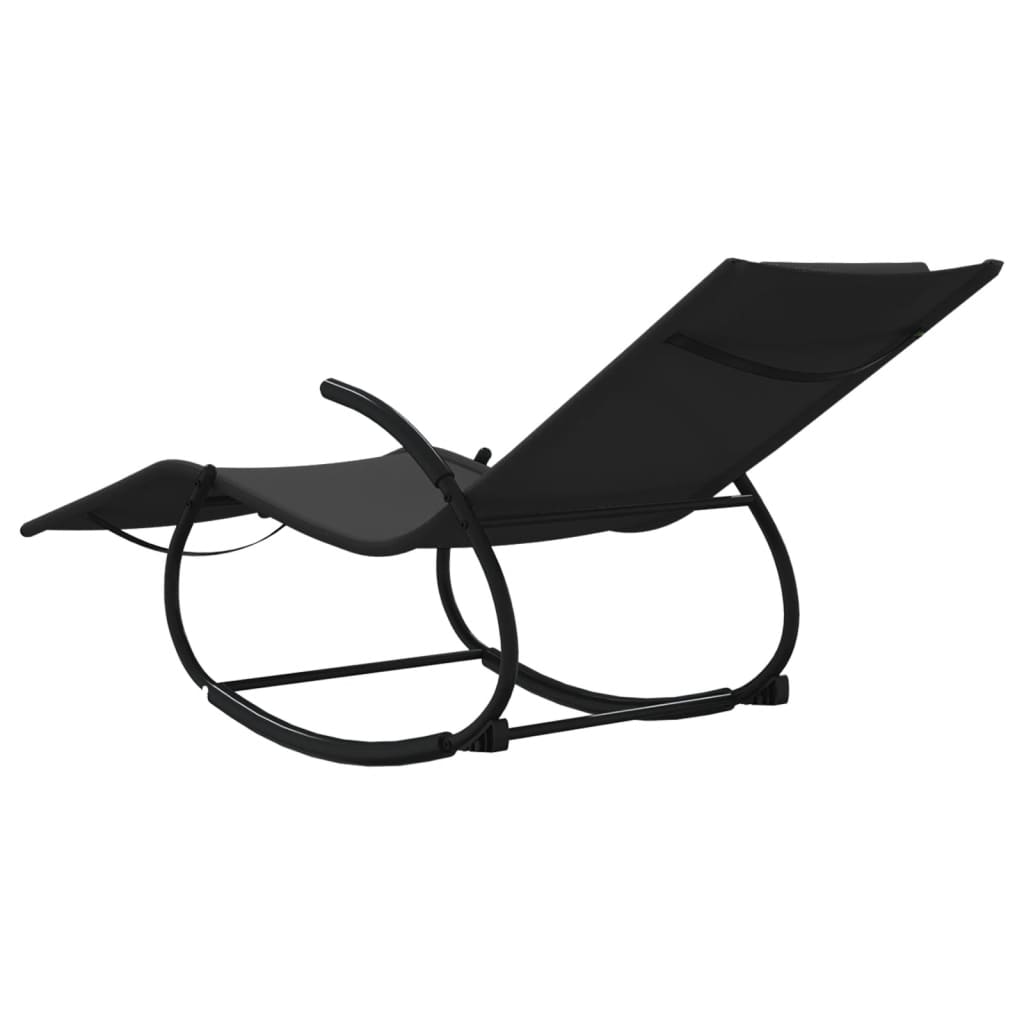 Black Swing Lounger Steel and Textilene