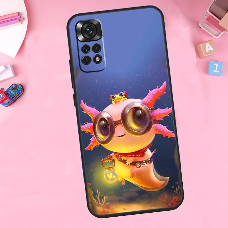 Cute Animal Axolotl For Xiaomi Redmi Note 13 10 12 11 14 15 Pro Plus Phone Case For Redmi 15 13C 12C 14C 10C 15C