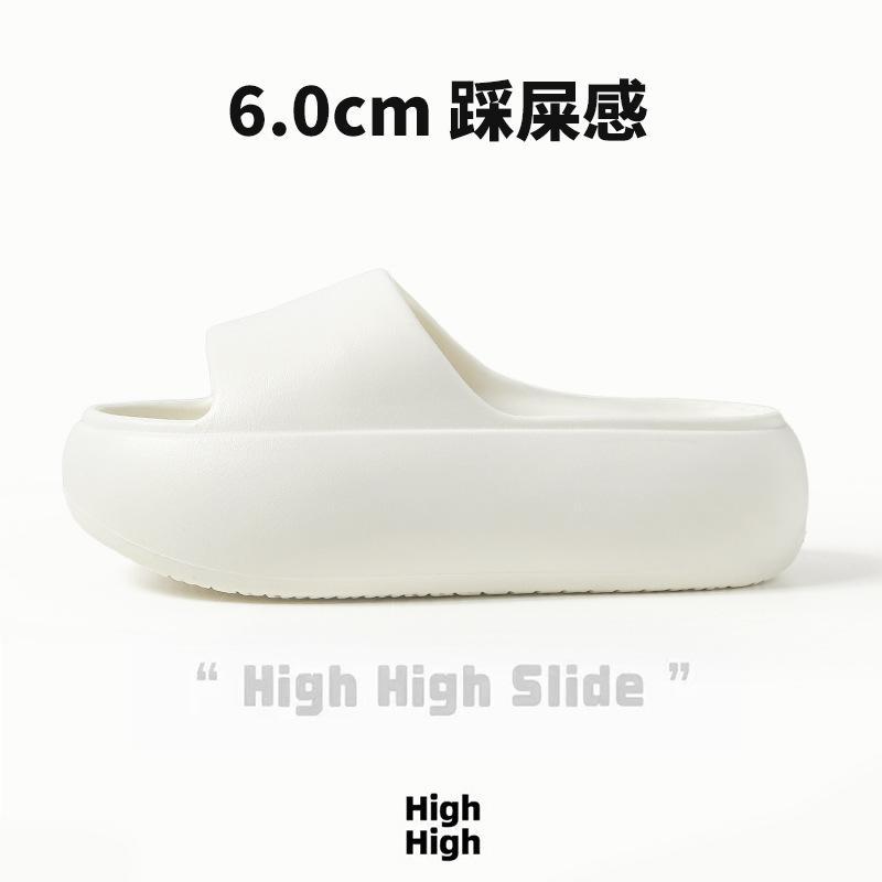 8.0CM black muffin cool slippers women's summer height increase thick bottom new fashion high sense trend outer wear