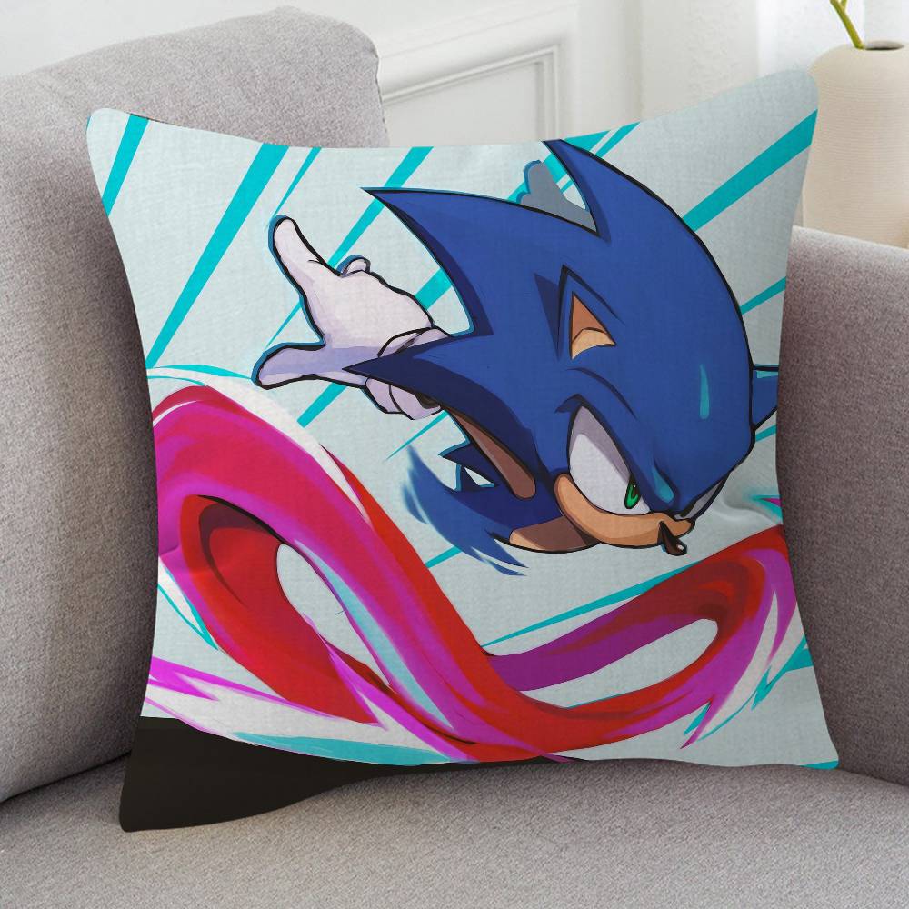 GAME Sonic The Hedgehog Cute Cartoon L Game Cushion Cover Pillowcase Upholstery Sofa Throw Pillow Home Decor Pillowcas