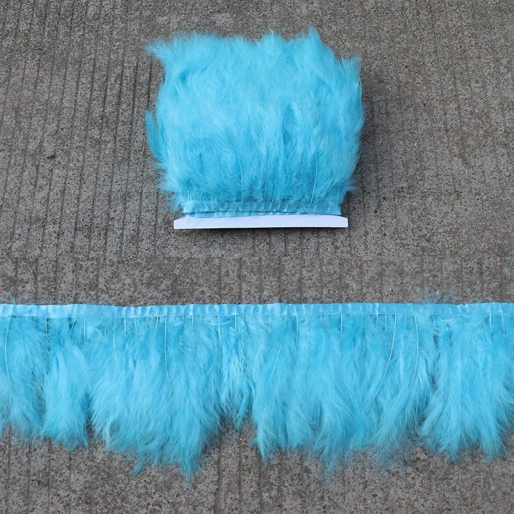 

1 метр мягкая отделка из перьев марабу бахрома 10-15 см перо индейки лента для рукоделия одежда свадебное украшение шитье плюмаж 10-15CM 1Meter небесно-голубой