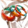 Colorful Bracelet Gobi Golden Silk Jade Chicken Blood Jade Bracelet Children's Wide Version