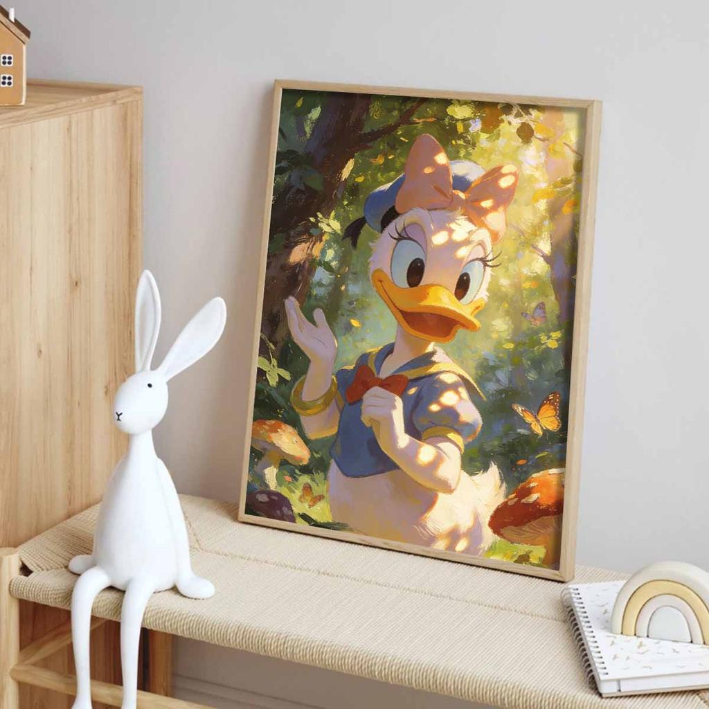 Disney Daisy Duck forest sunshine flowers oil painting handmade painting art kit mosaic diy home decoration gift