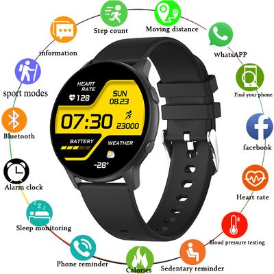 Montre Connectée Homme Moniteur de Fréquence Cardiaque Pression Artérielle Tracker d'Activité Ip68 Étanche Montre Connectée Sport pour Femmes iPhone Android