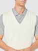 Mizuno Knit Golf Vest Size 2XL to Japanese size Men's V-Neck (52JC9A01), White, (equivalent 3L)