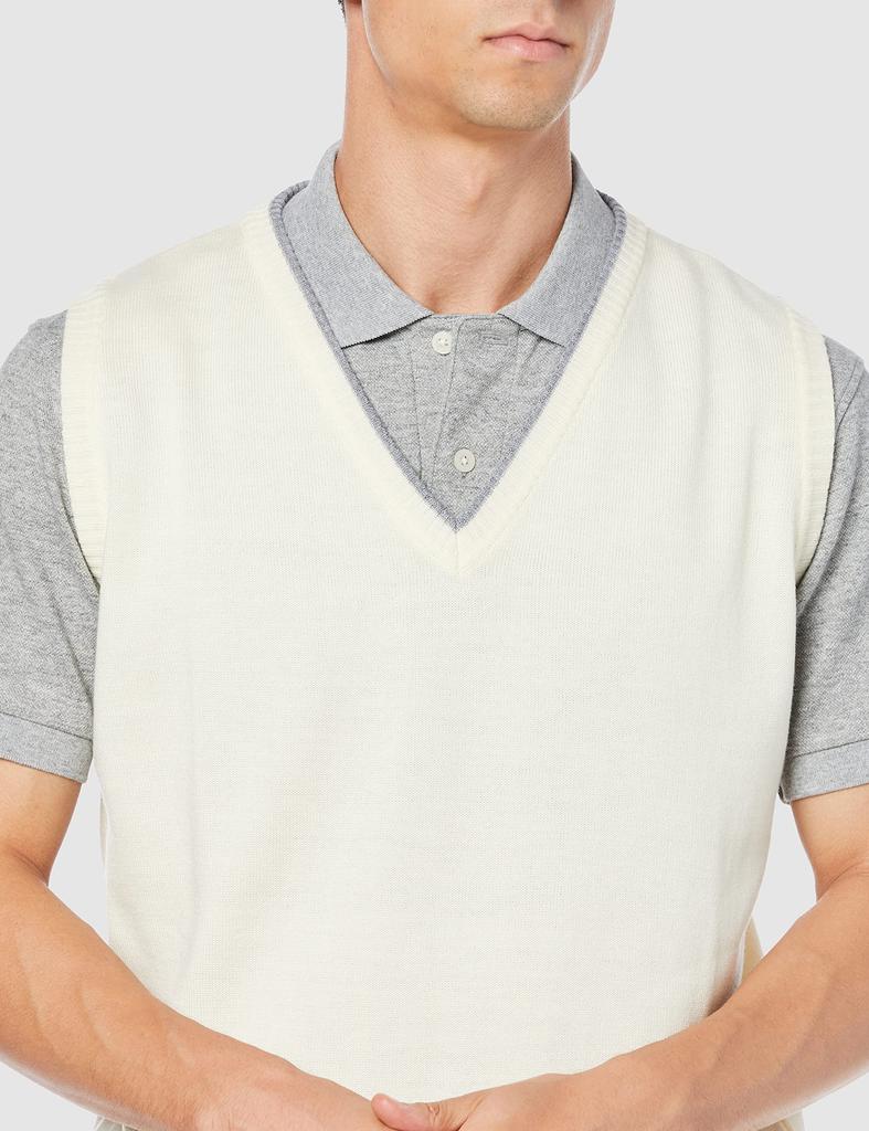 Mizuno Knit Golf Vest Size 2XL to Japanese size Men's V-Neck (52JC9A01), White, (equivalent 3L)