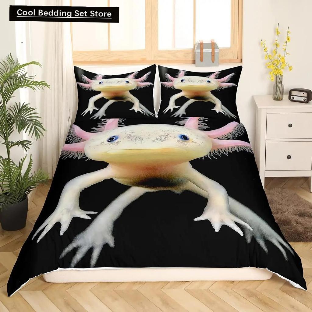 Axolotl Animal Cute Pet Quilt Cover Pillowcase 3Piece Comforter Bedding Set With Pillow Case Single Double Duvet Cover